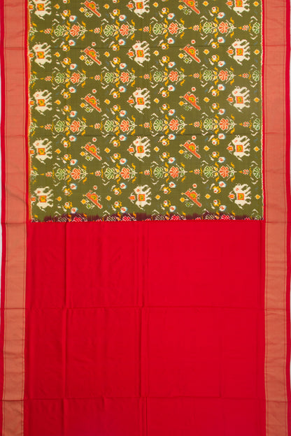 Pochampally Silk Ikat Green Saree