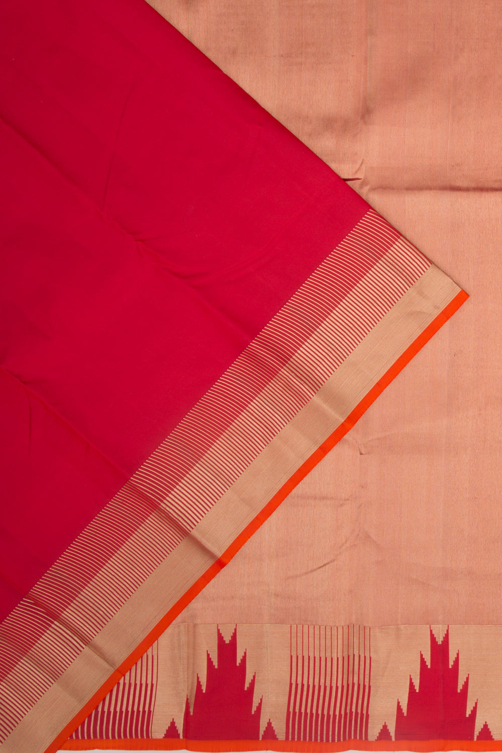 Soft Silk Plain Red Saree
