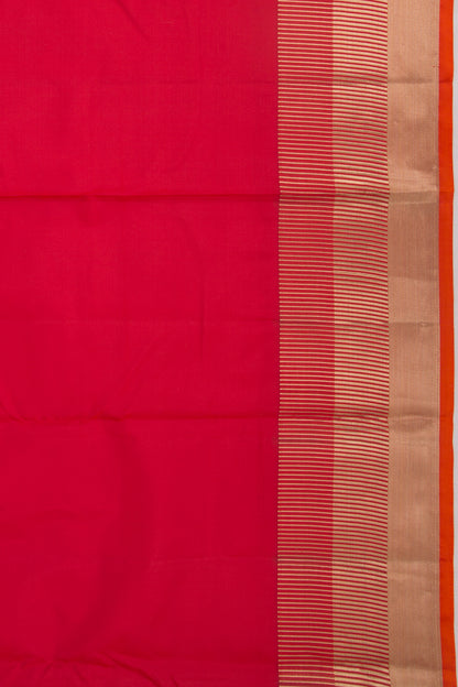 Soft Silk Plain Red Saree