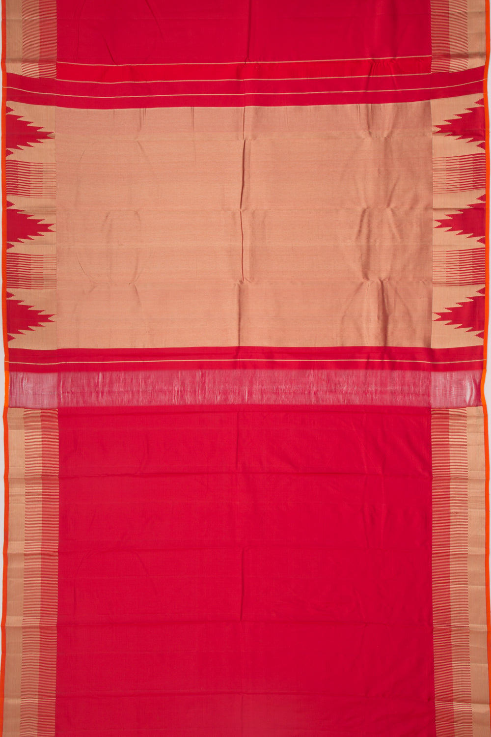 Soft Silk Plain Red Saree