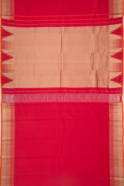Soft Silk Plain Red Saree