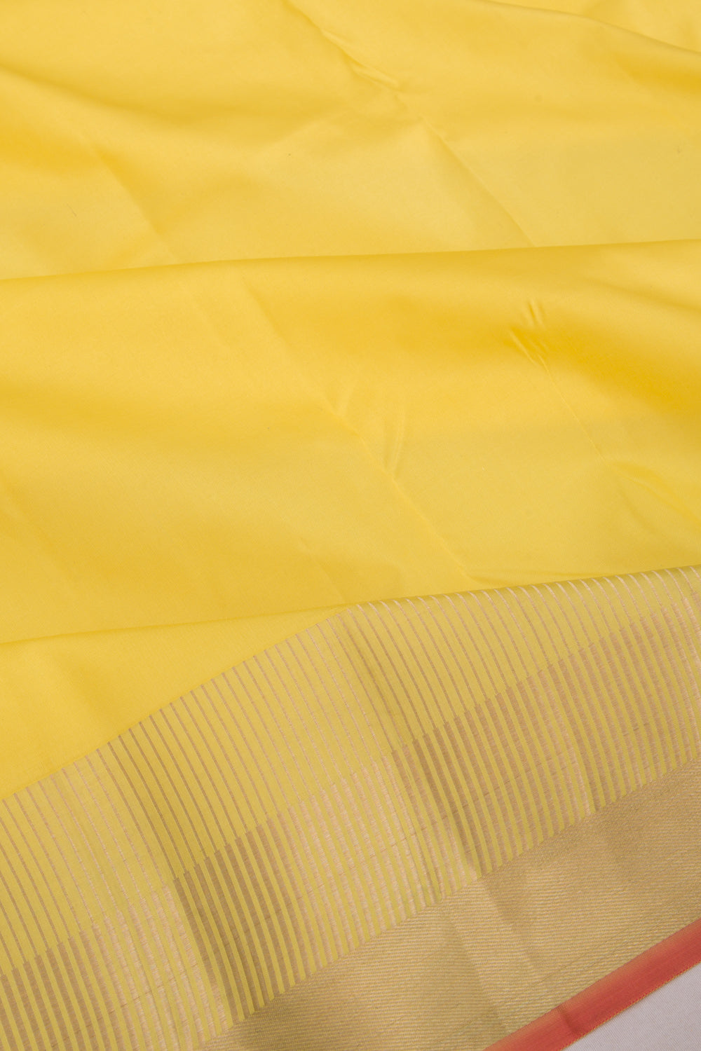 Soft Silk Plain Lemon Yellow Saree