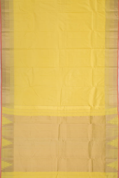 Soft Silk Plain Lemon Yellow Saree