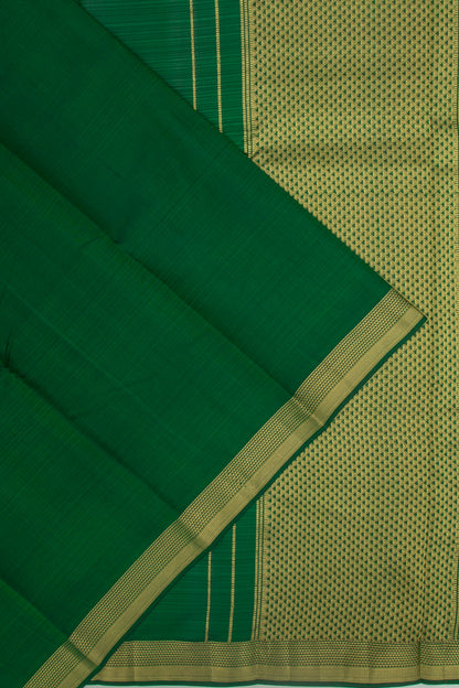 Soft Silk Plain Dark Green Saree