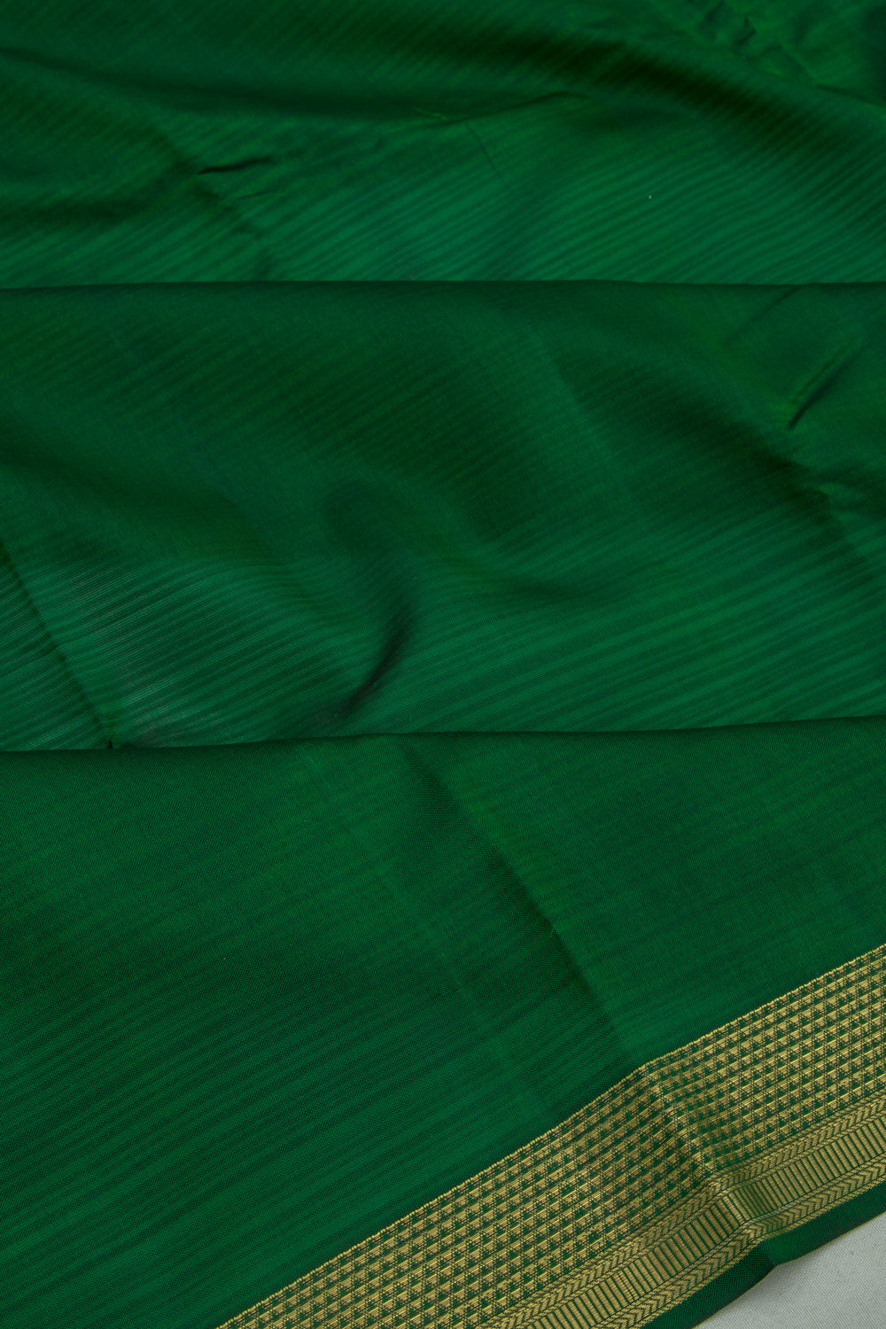 Soft Silk Plain Dark Green Saree