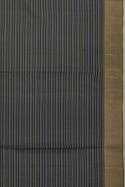 Soft Silk Lines Black And Grey Saree