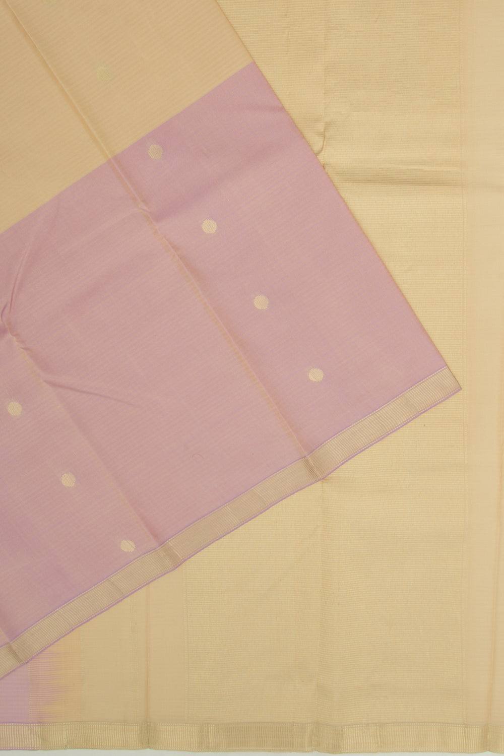 Coimbatore Soft Silk Half And Half Butta Cream And Lavender Saree