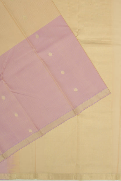 Coimbatore Soft Silk Half And Half Butta Cream And Lavender Saree