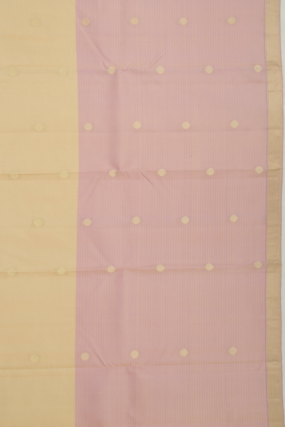 Coimbatore Soft Silk Half And Half Butta Cream And Lavender Saree