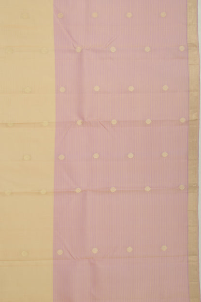 Coimbatore Soft Silk Half And Half Butta Cream And Lavender Saree