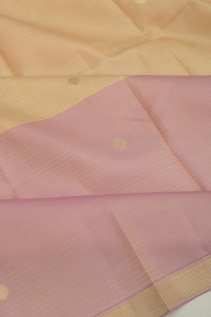 Coimbatore Soft Silk Half And Half Butta Cream And Lavender Saree