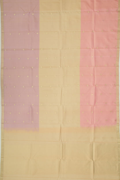 Coimbatore Soft Silk Half And Half Butta Cream And Lavender Saree