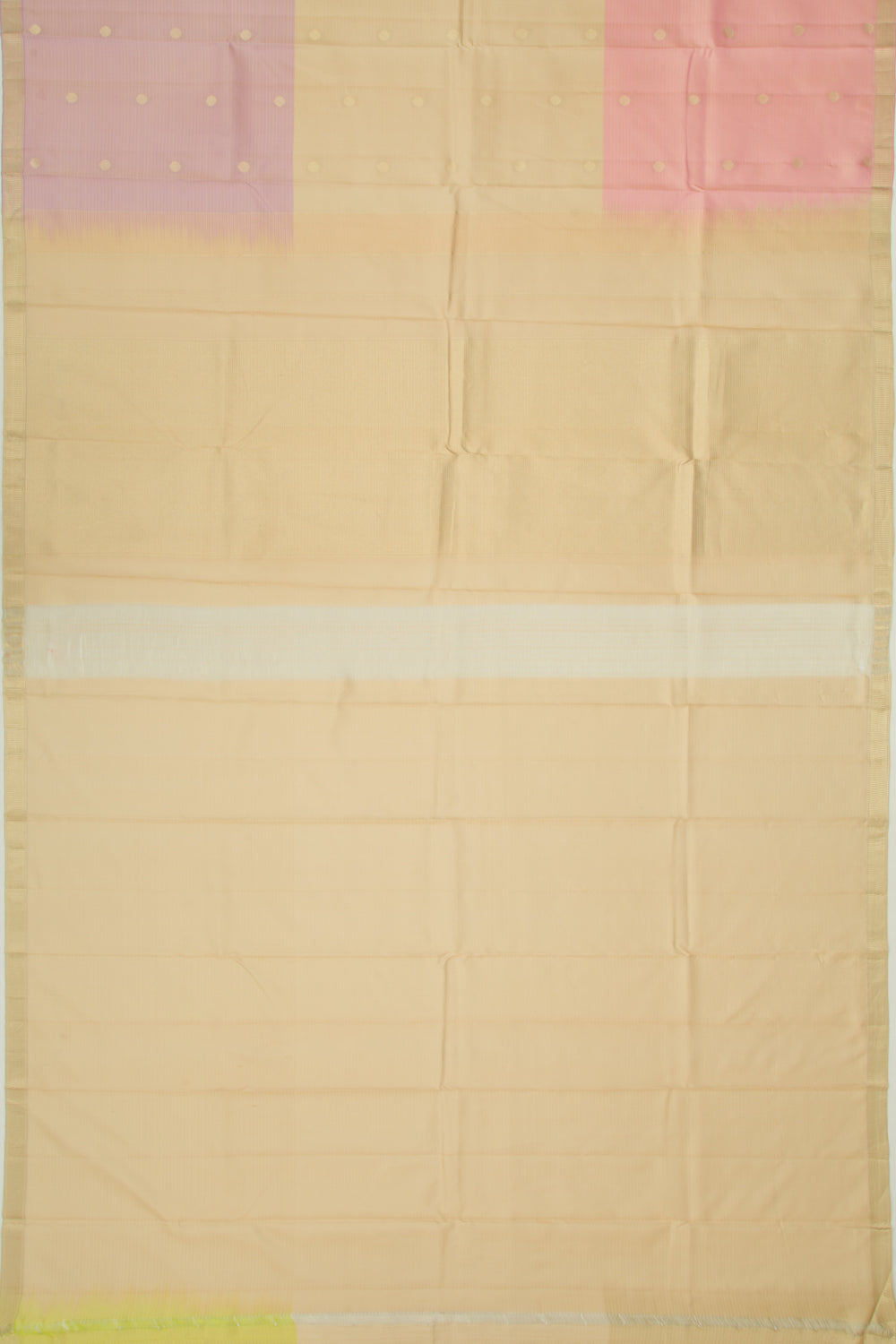 Coimbatore Soft Silk Half And Half Butta Cream And Lavender Saree