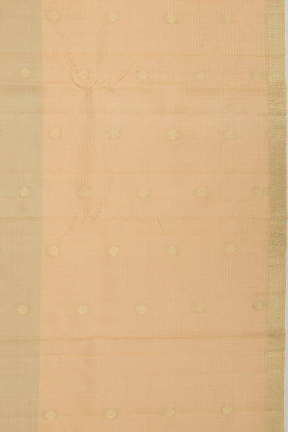 Coimbatore Soft Silk Half And Half Butta Cream And Pastel Orange Saree
