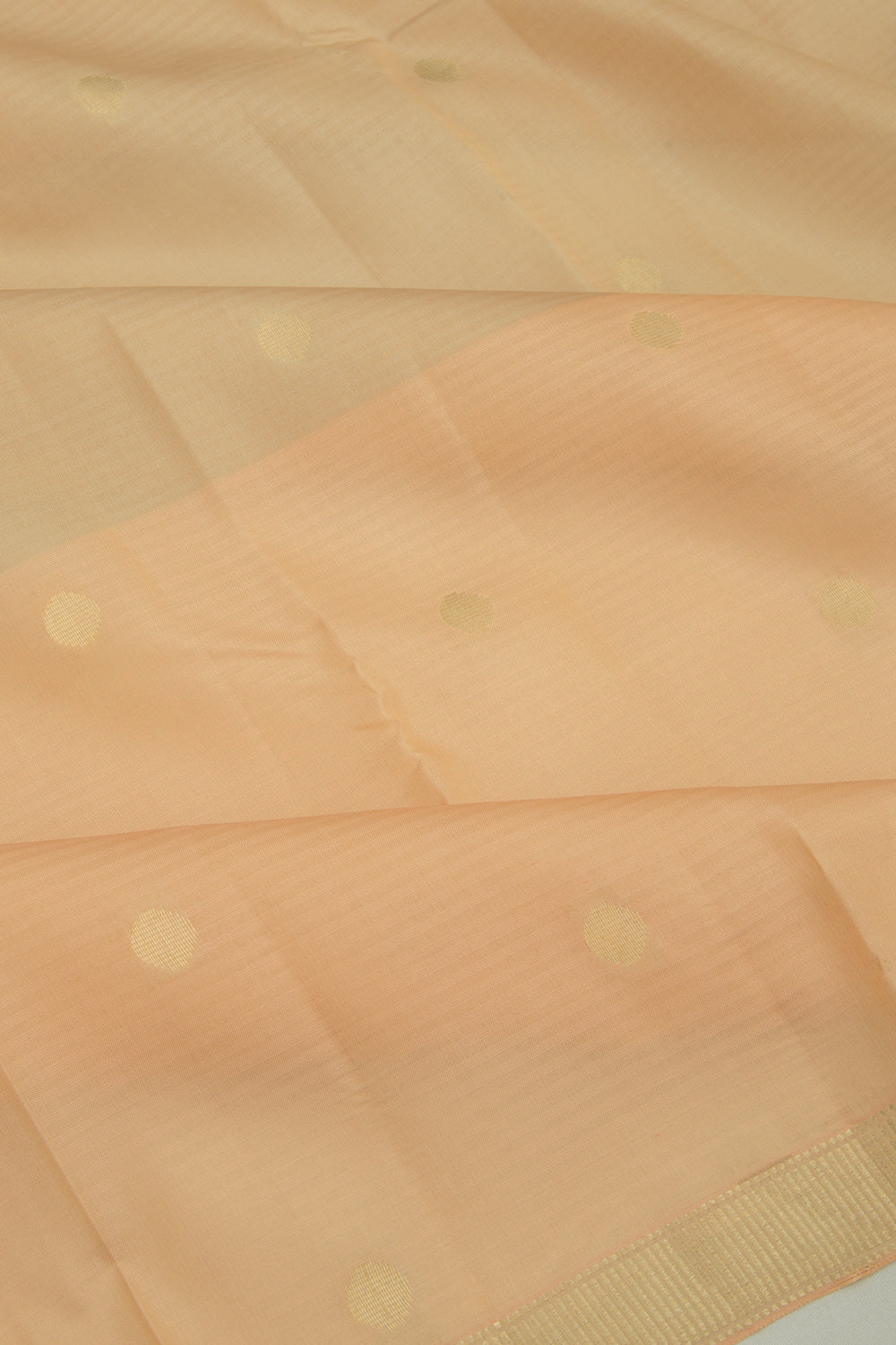 Coimbatore Soft Silk Half And Half Butta Cream And Pastel Orange Saree
