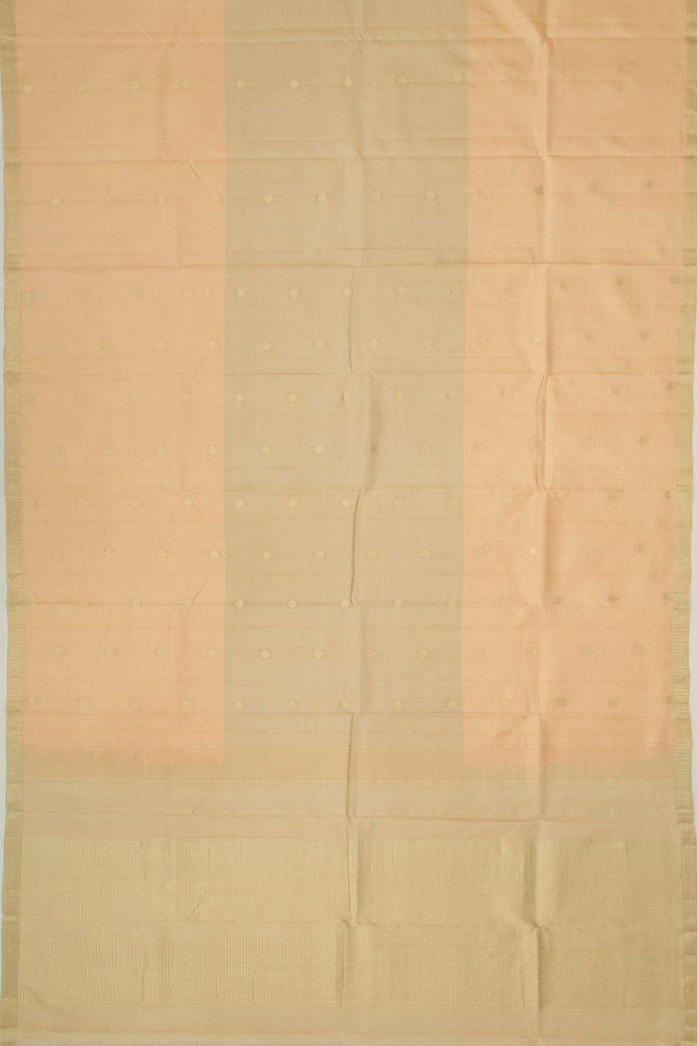 Coimbatore Soft Silk Half And Half Butta Cream And Pastel Orange Saree