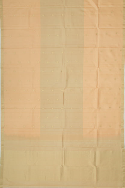Coimbatore Soft Silk Half And Half Butta Cream And Pastel Orange Saree