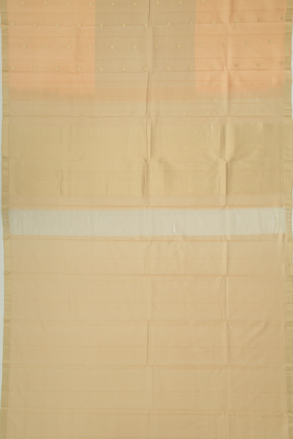 Coimbatore Soft Silk Half And Half Butta Cream And Pastel Orange Saree