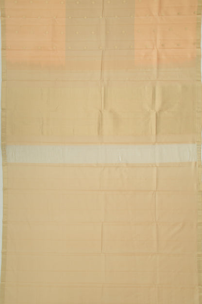 Coimbatore Soft Silk Half And Half Butta Cream And Pastel Orange Saree
