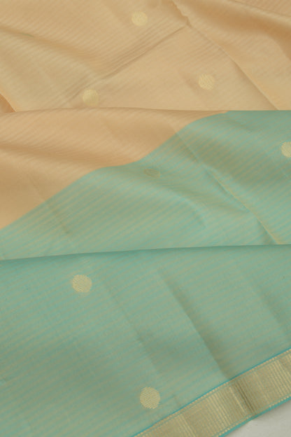 Coimbatore Soft Silk Half And Half Butta Cream And Blue Saree