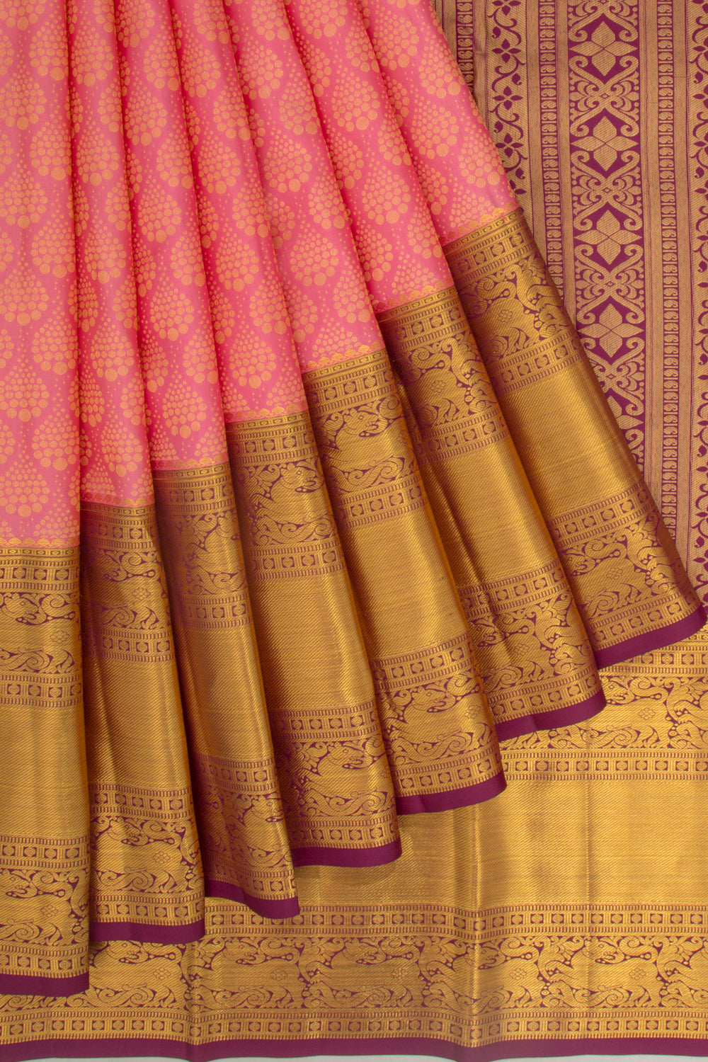 Taranga Kanchi Silk Brocade Pink Saree