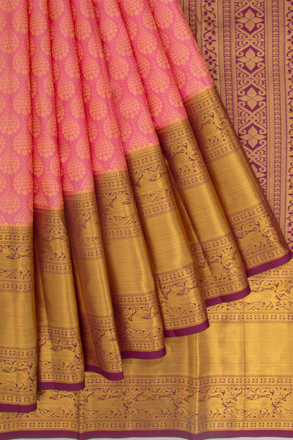 Taranga Kanchi Silk Brocade Pink Saree
