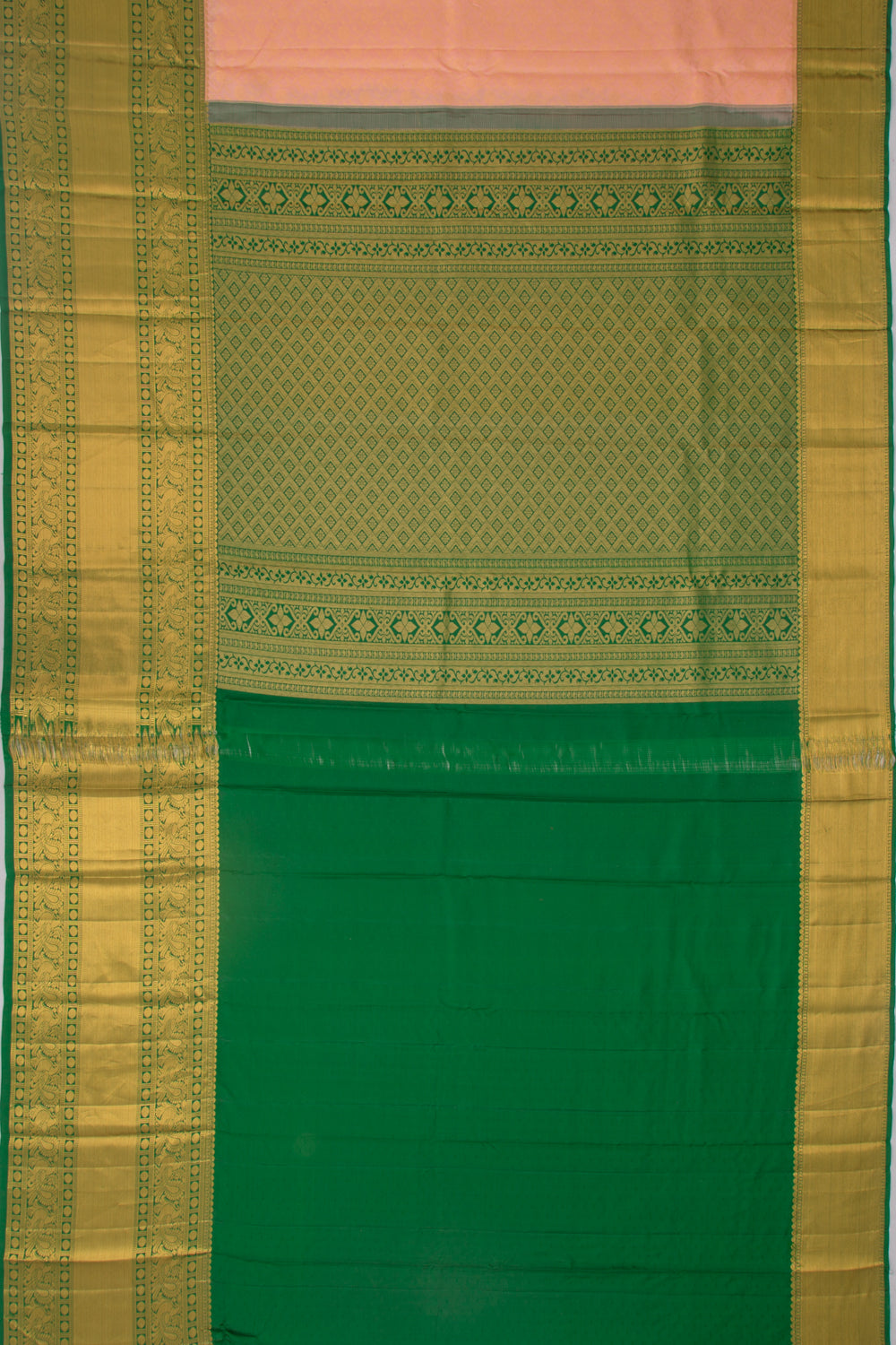 Taranga Kanchi Silk Jaal Pastel Orange Saree