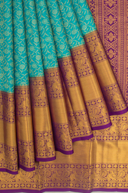 Taranga Kanchi Silk Jaal Sky Blue Saree