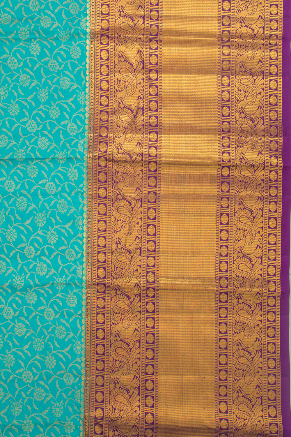 Taranga Kanchi Silk Jaal Sky Blue Saree