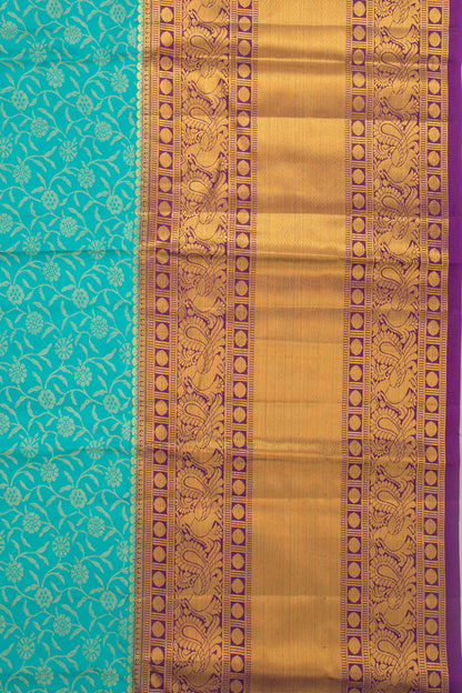 Taranga Kanchi Silk Jaal Sky Blue Saree