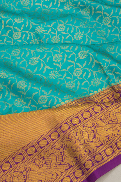 Taranga Kanchi Silk Jaal Sky Blue Saree