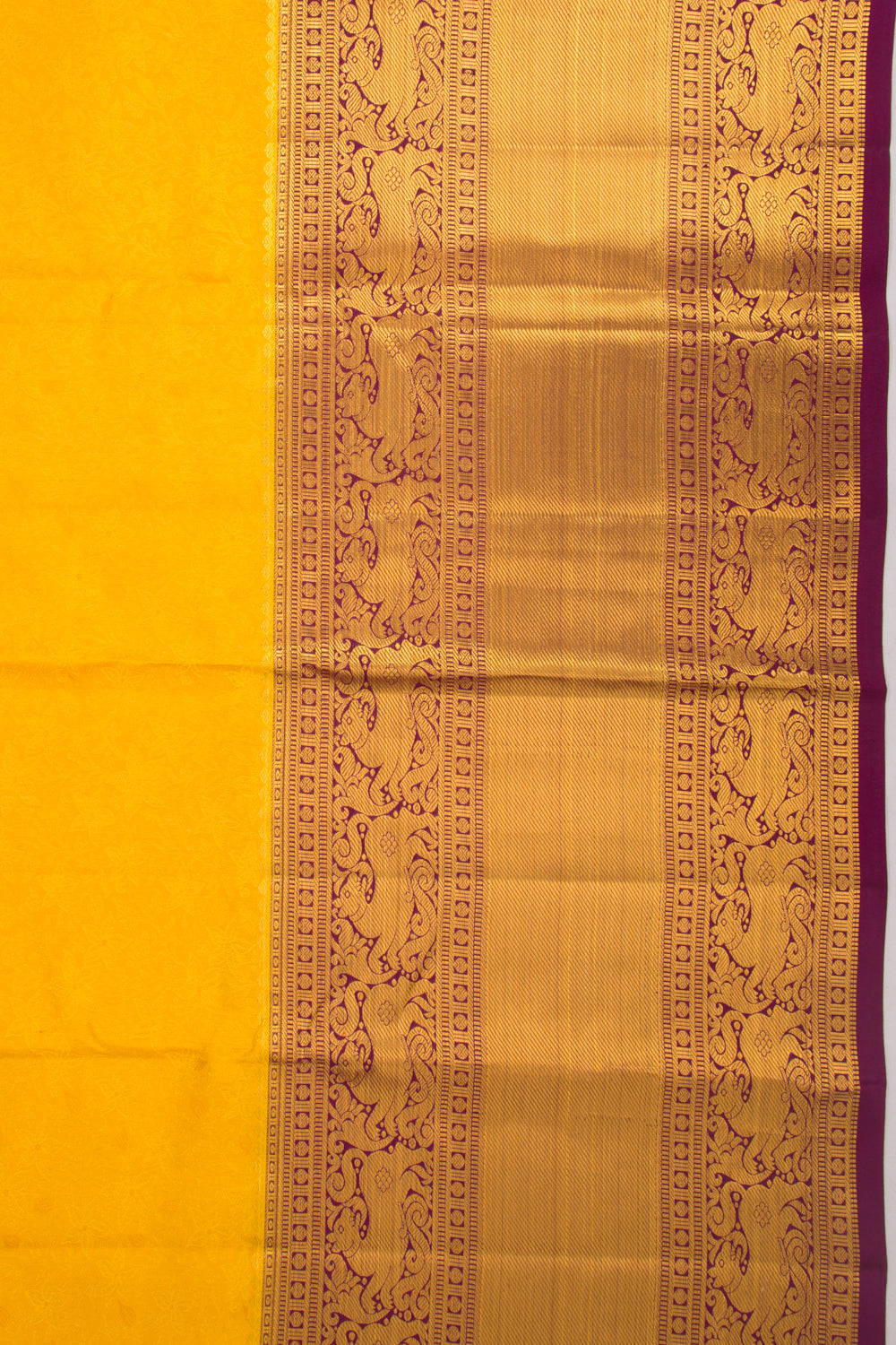 Taranga Kanchi Silk Brocade Yellow Saree
