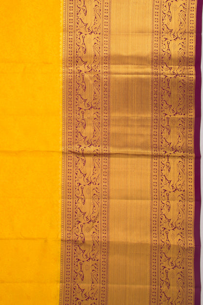 Taranga Kanchi Silk Brocade Yellow Saree