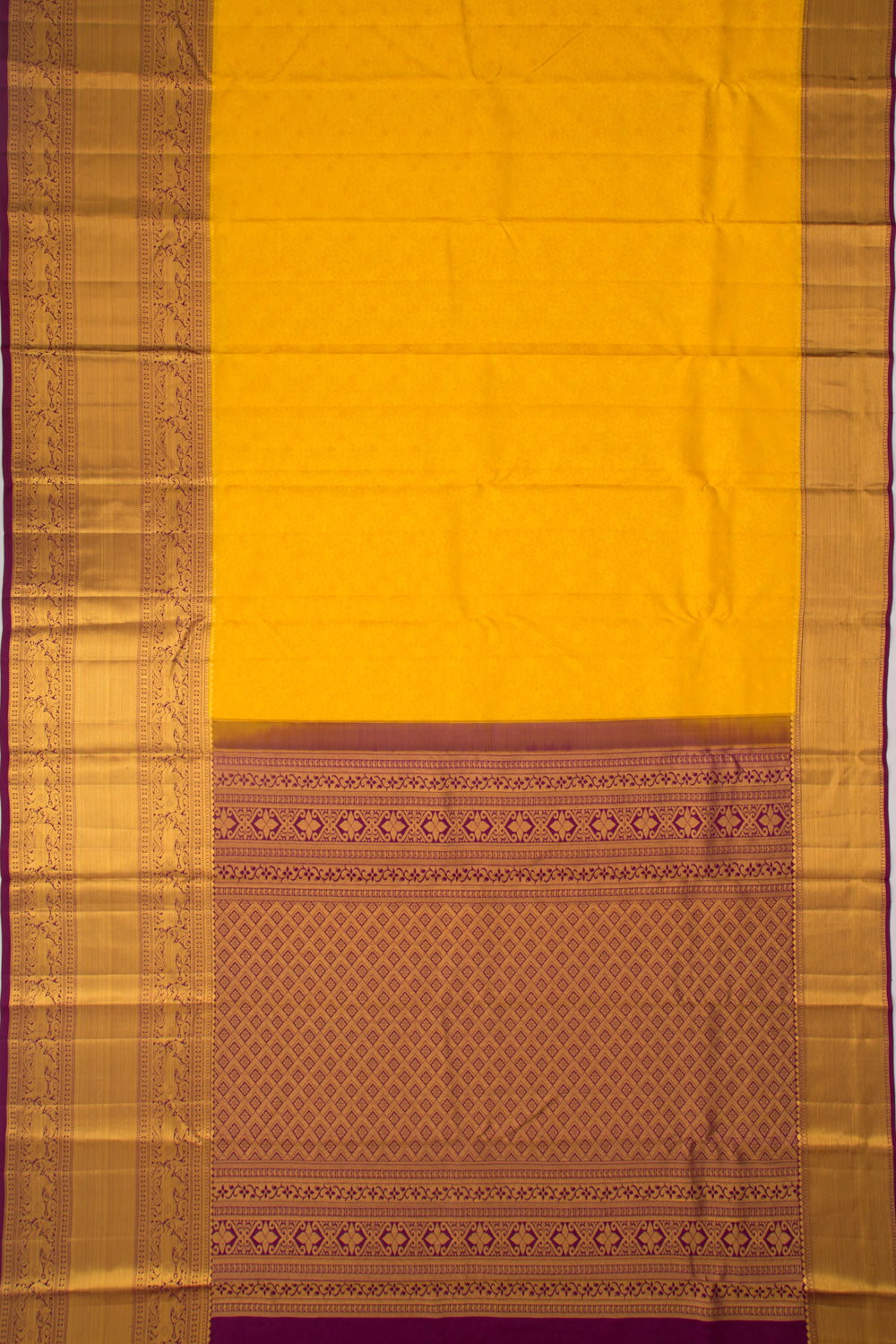 Taranga Kanchi Silk Brocade Yellow Saree