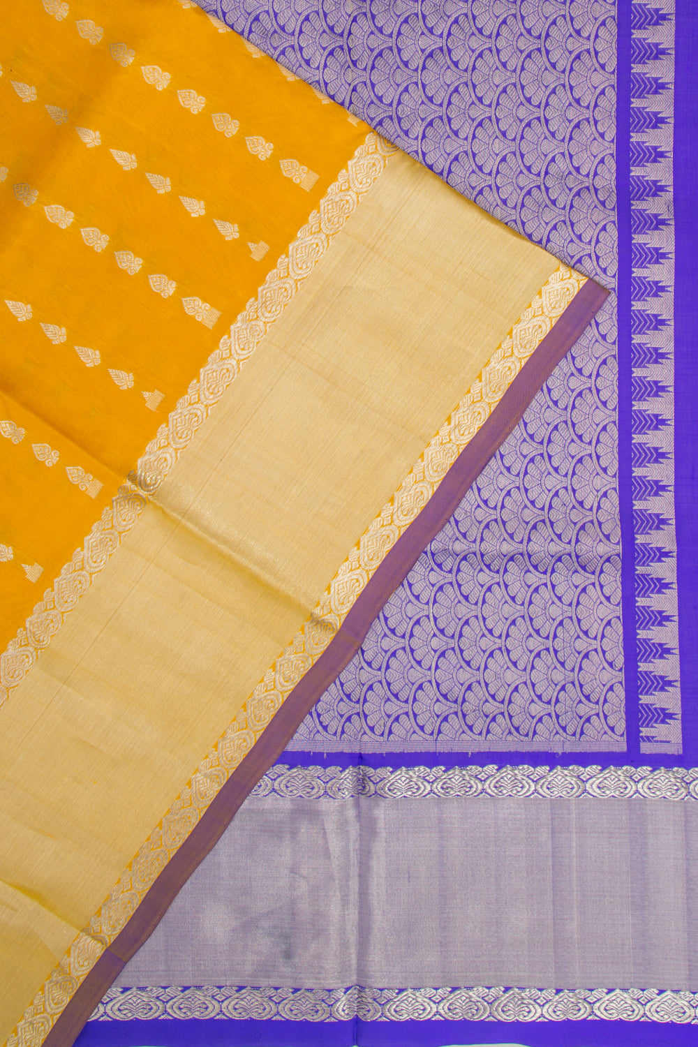 Venkatagiri Silk Butta Yellow Saree