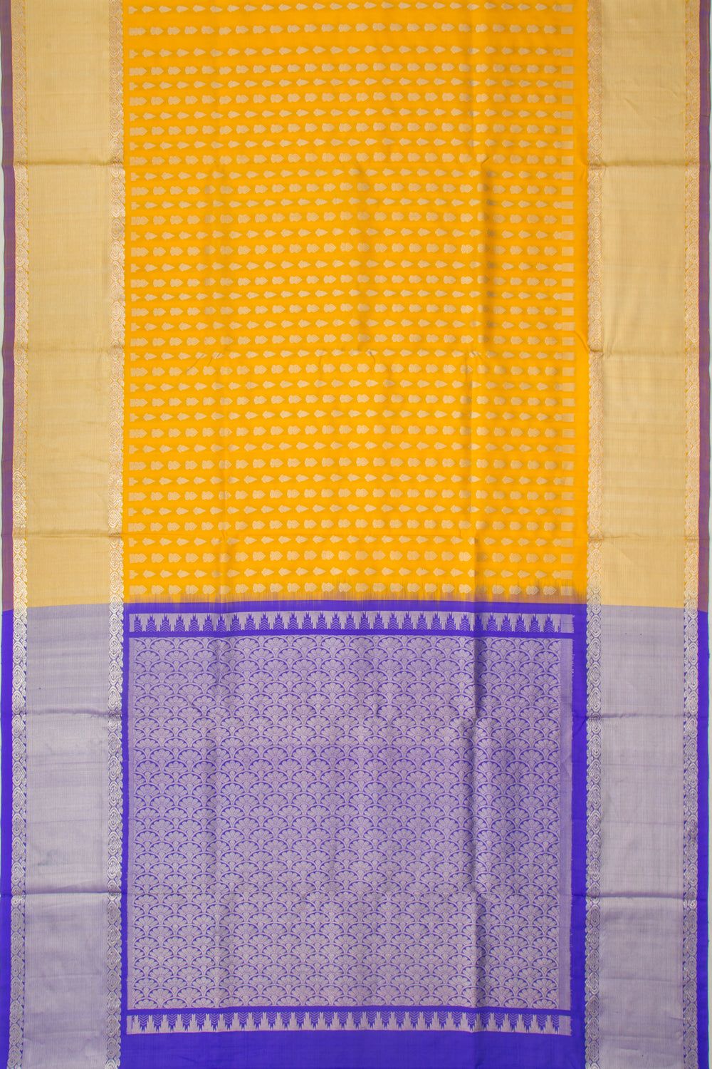Venkatagiri Silk Butta Yellow Saree