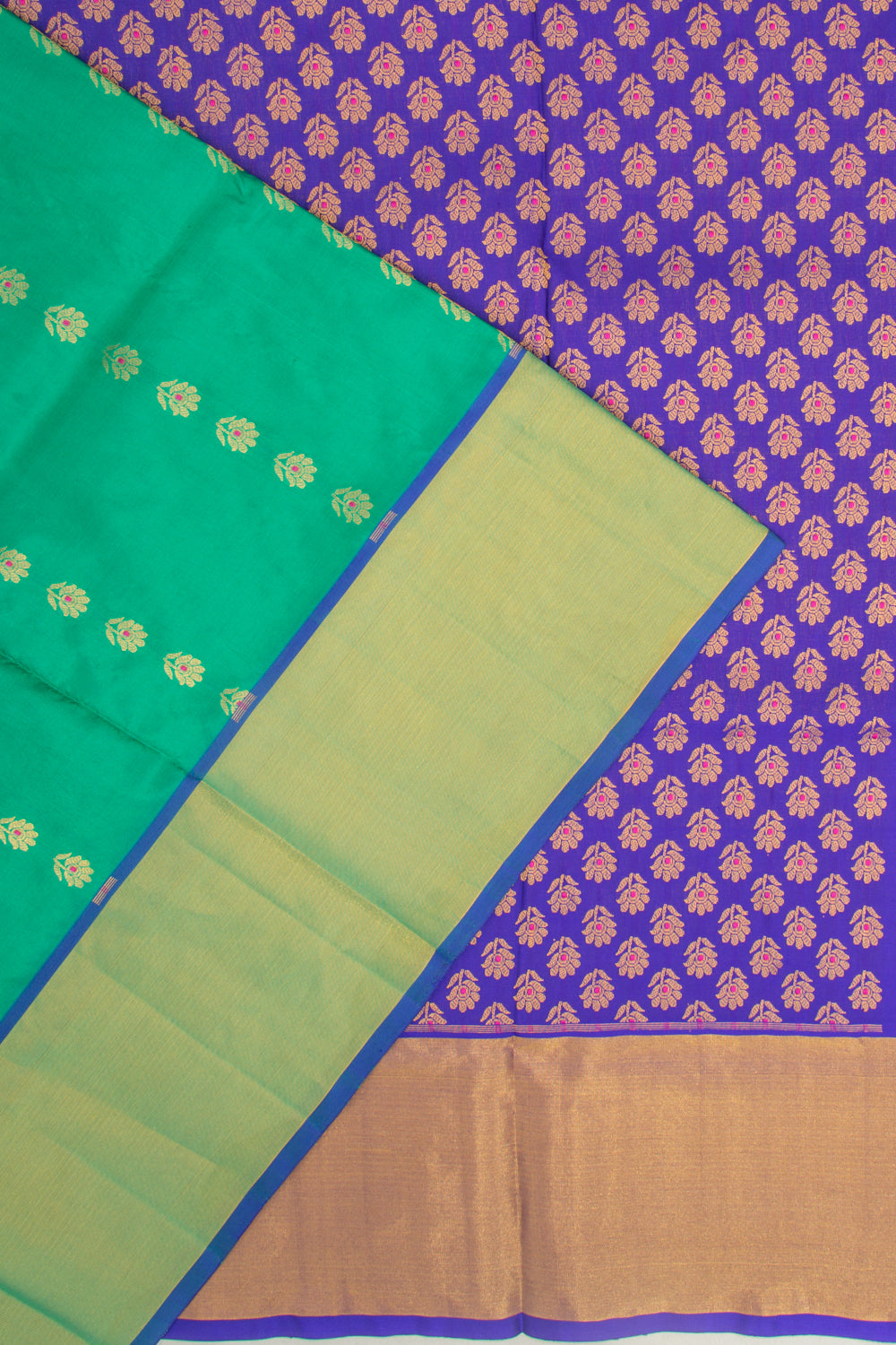 Venkatagiri Silk Butta Sea Green Saree