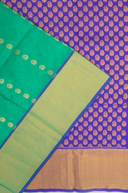 Venkatagiri Silk Butta Sea Green Saree