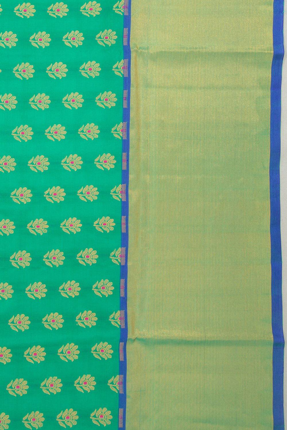 Venkatagiri Silk Butta Sea Green Saree