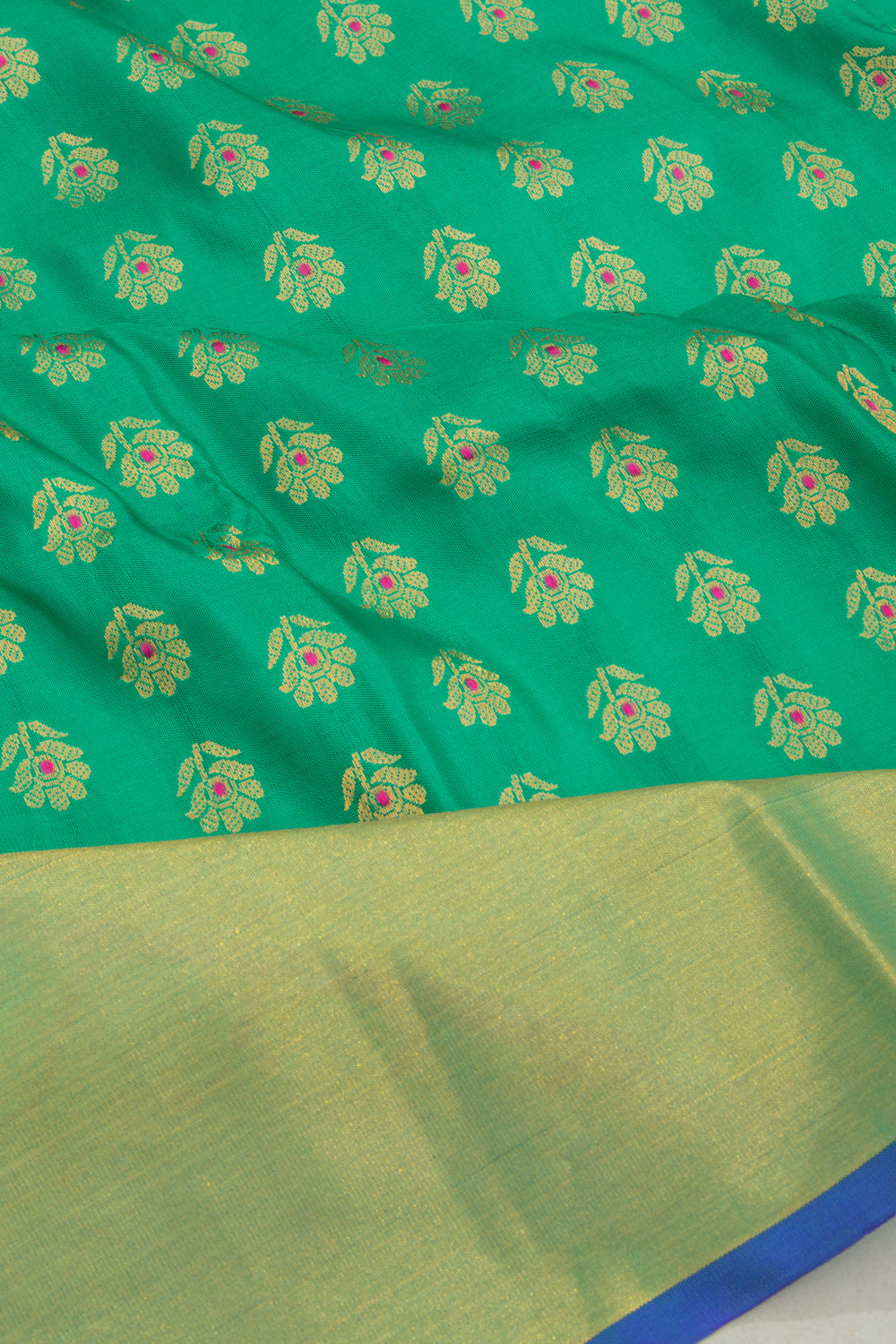 Venkatagiri Silk Butta Sea Green Saree