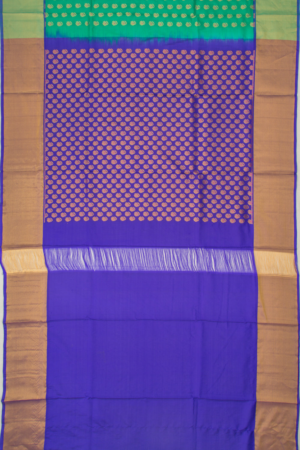 Venkatagiri Silk Butta Sea Green Saree