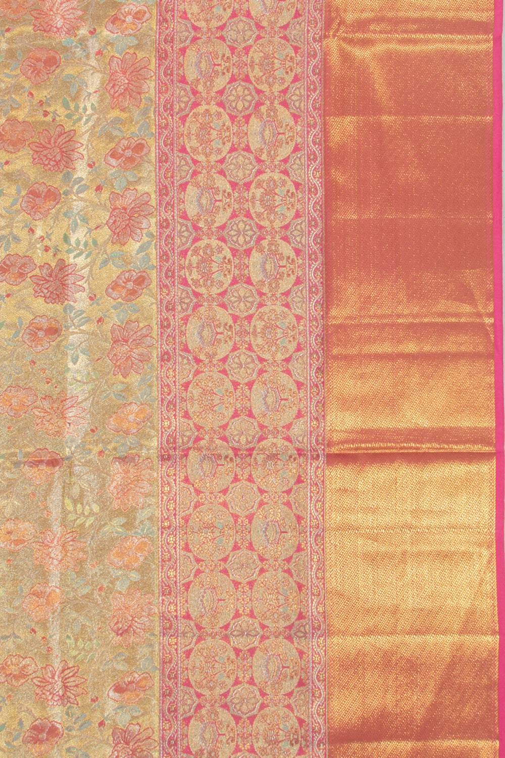 Taranga Kanchi Silk Tissue Brocade Gold Saree