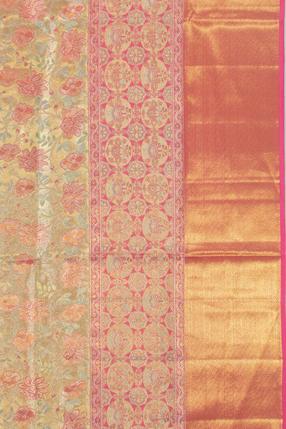 Taranga Kanchi Silk Tissue Brocade Gold Saree