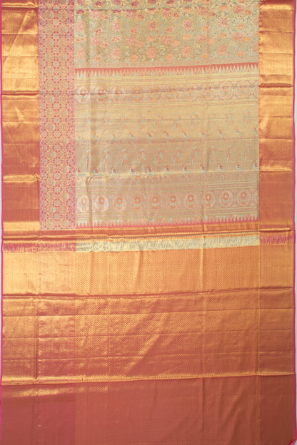 Taranga Kanchi Silk Tissue Brocade Gold Saree