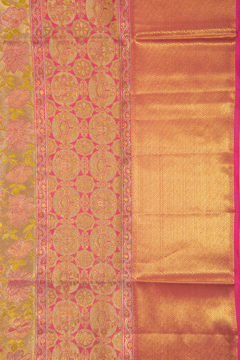Taranga Kanchi Silk Tissue Brocade Gold Saree