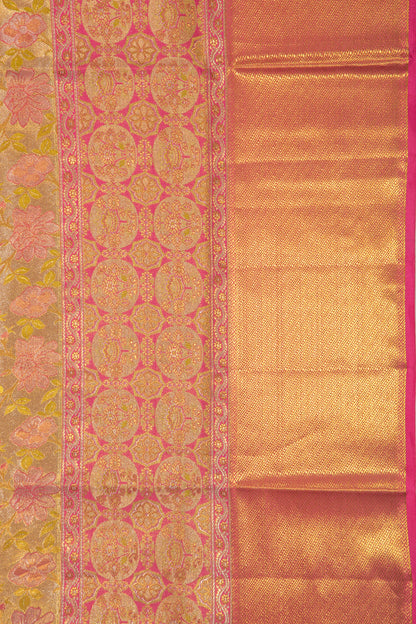 Taranga Kanchi Silk Tissue Brocade Gold Saree