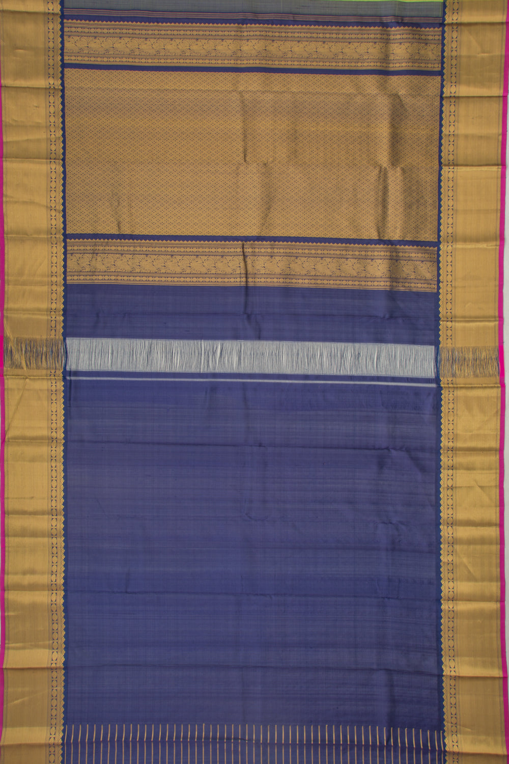 Kanchipuram Kora Organza Checks And Butta Green Saree