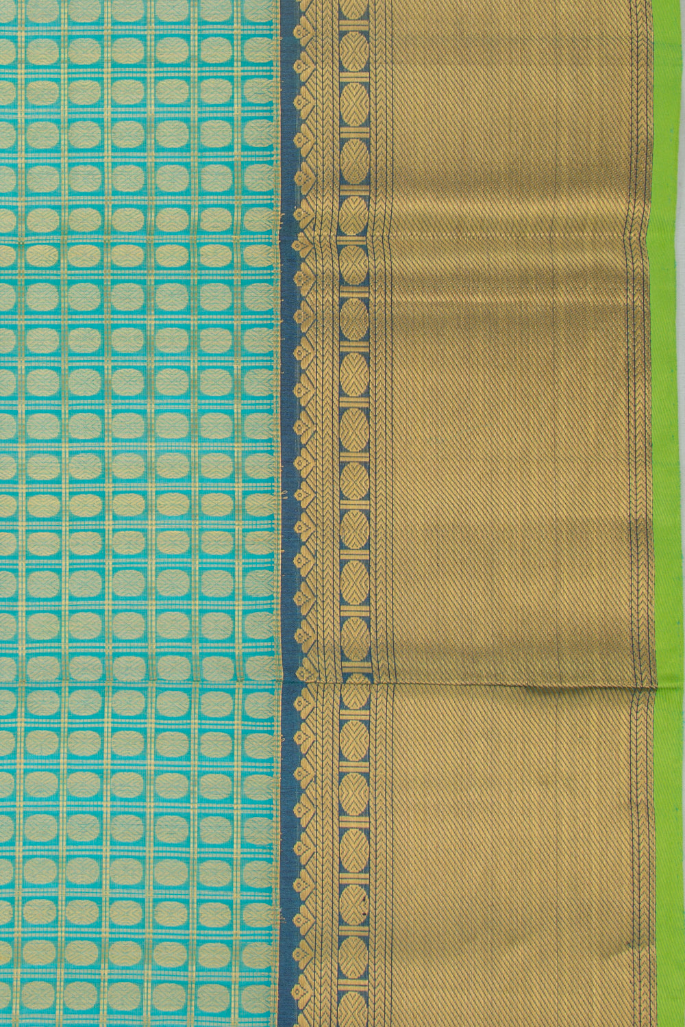 Kanchipuram Kora Organza Checks And Butta Sky Blue Saree