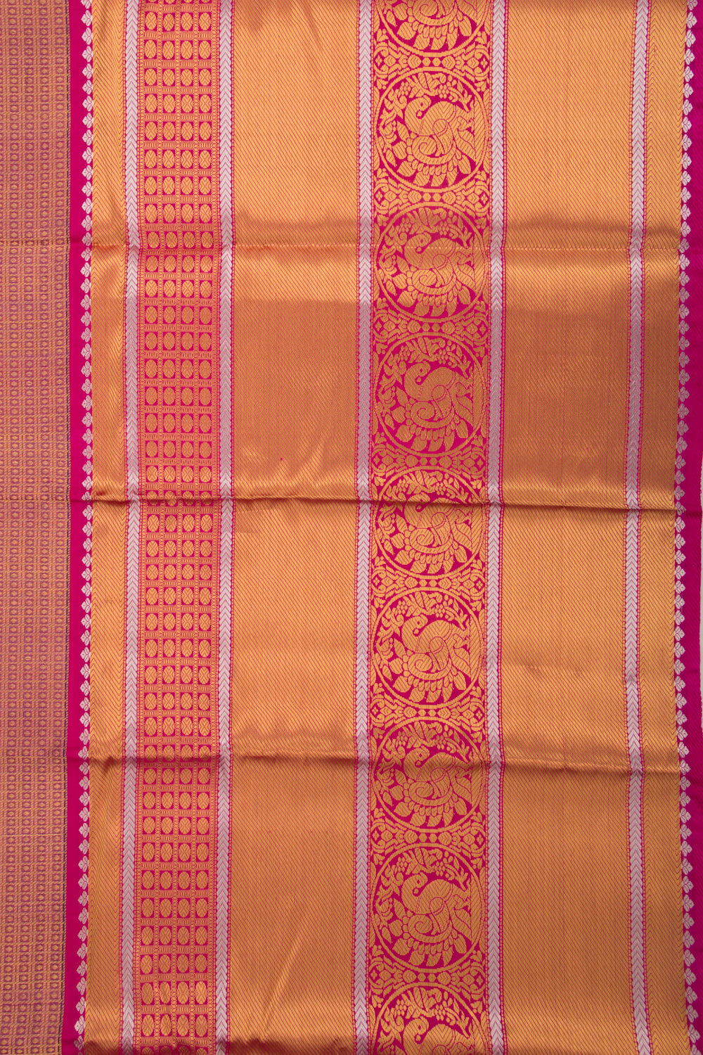 Kanchipuram Kora Organza Checks And Butta Purple Saree