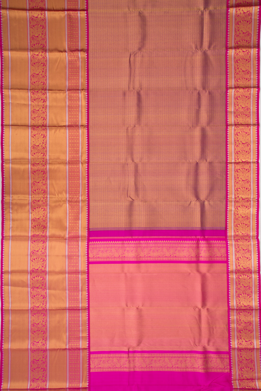 Kanchipuram Kora Organza Checks And Butta Purple Saree